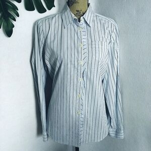 Tommy Hilfiger Blue AND White Oxford Button Blouse Shirt